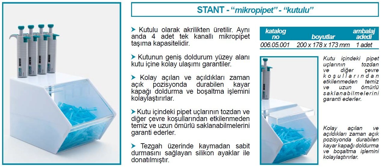 İSOLAB 006.05.001 mikropipet standı