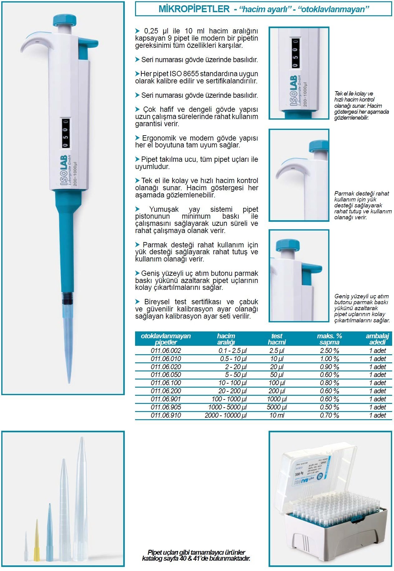 İSOLAB 011.06.002 otomatik pipet