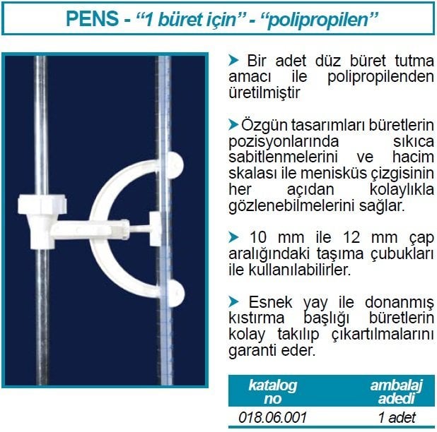 İSOLAB 018.06.001 büret pensi