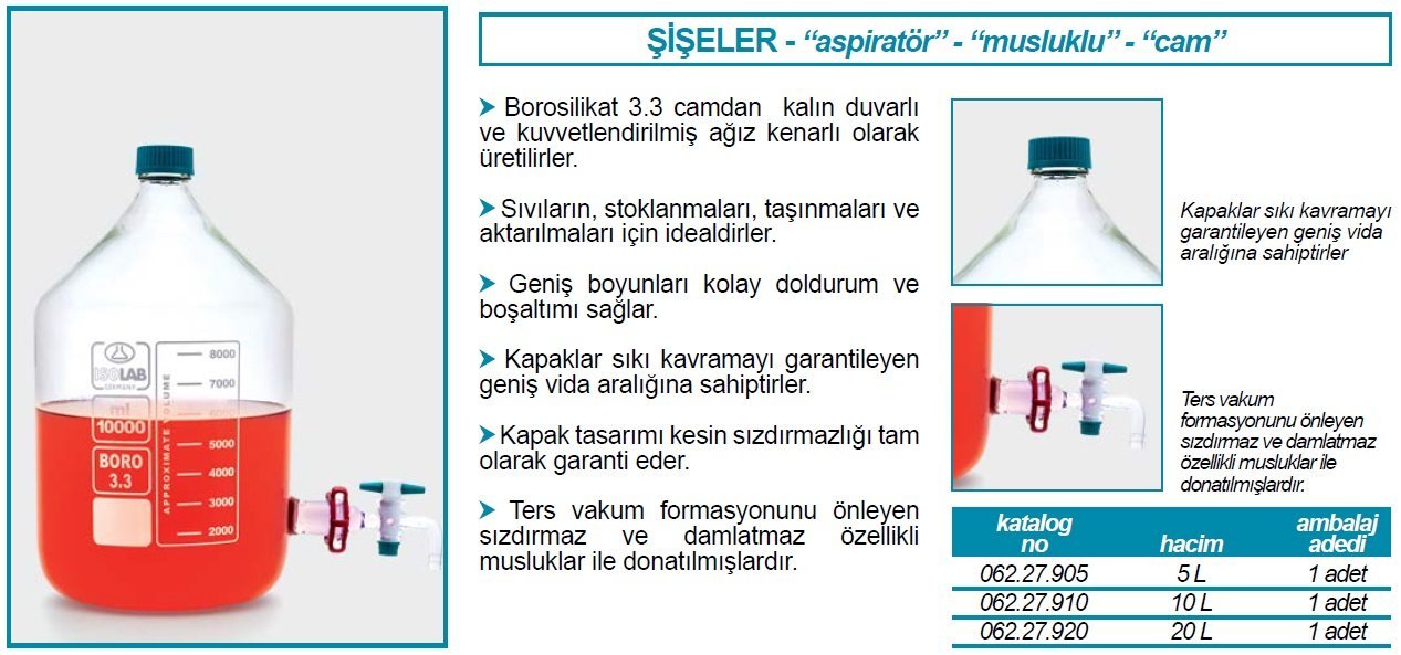 İSOLAB 062.27.905 bidon aspiratör