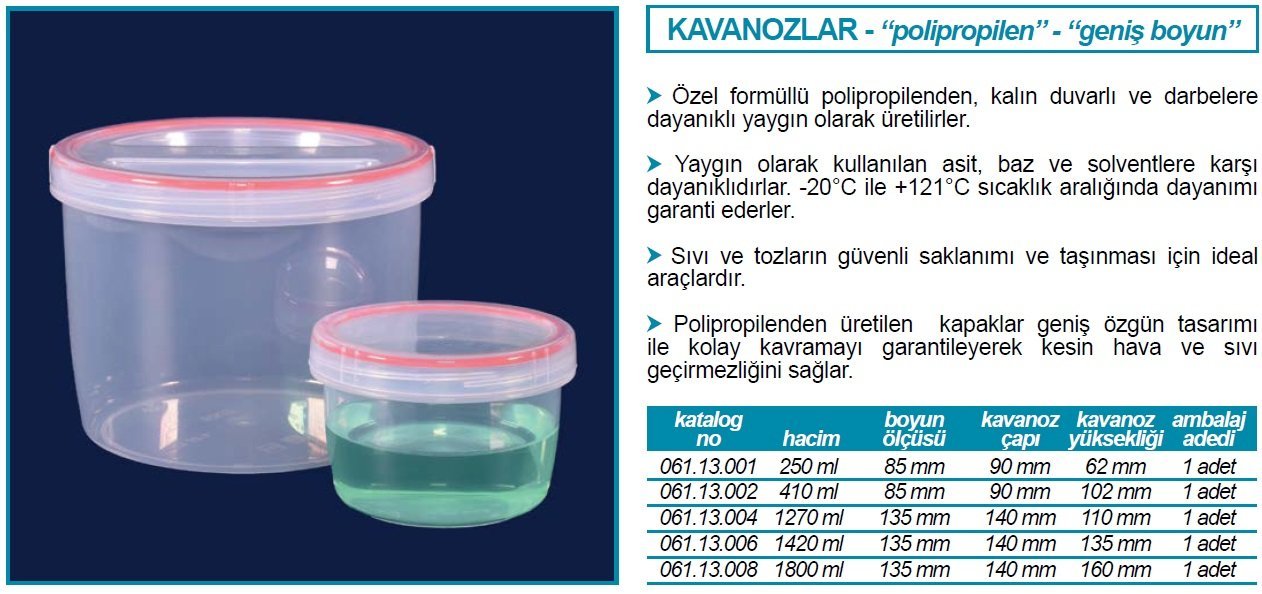 İSOLAB 061.13.006 kavanoz