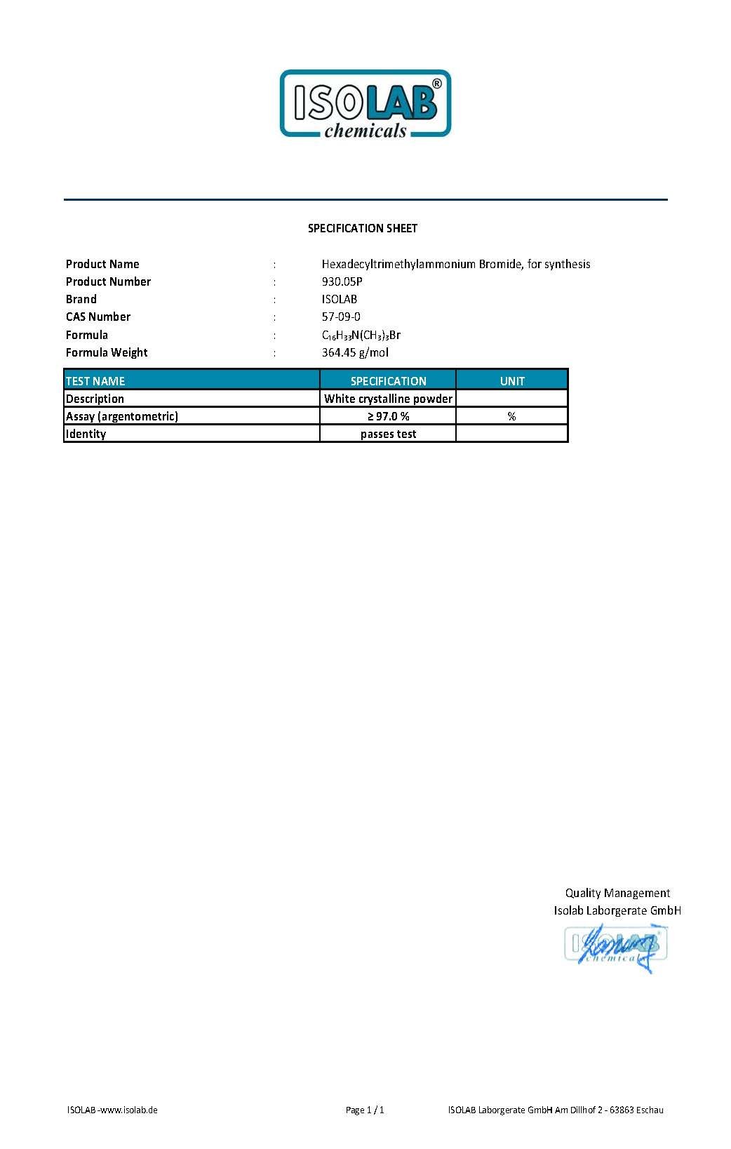 930.05P.0100 isolab